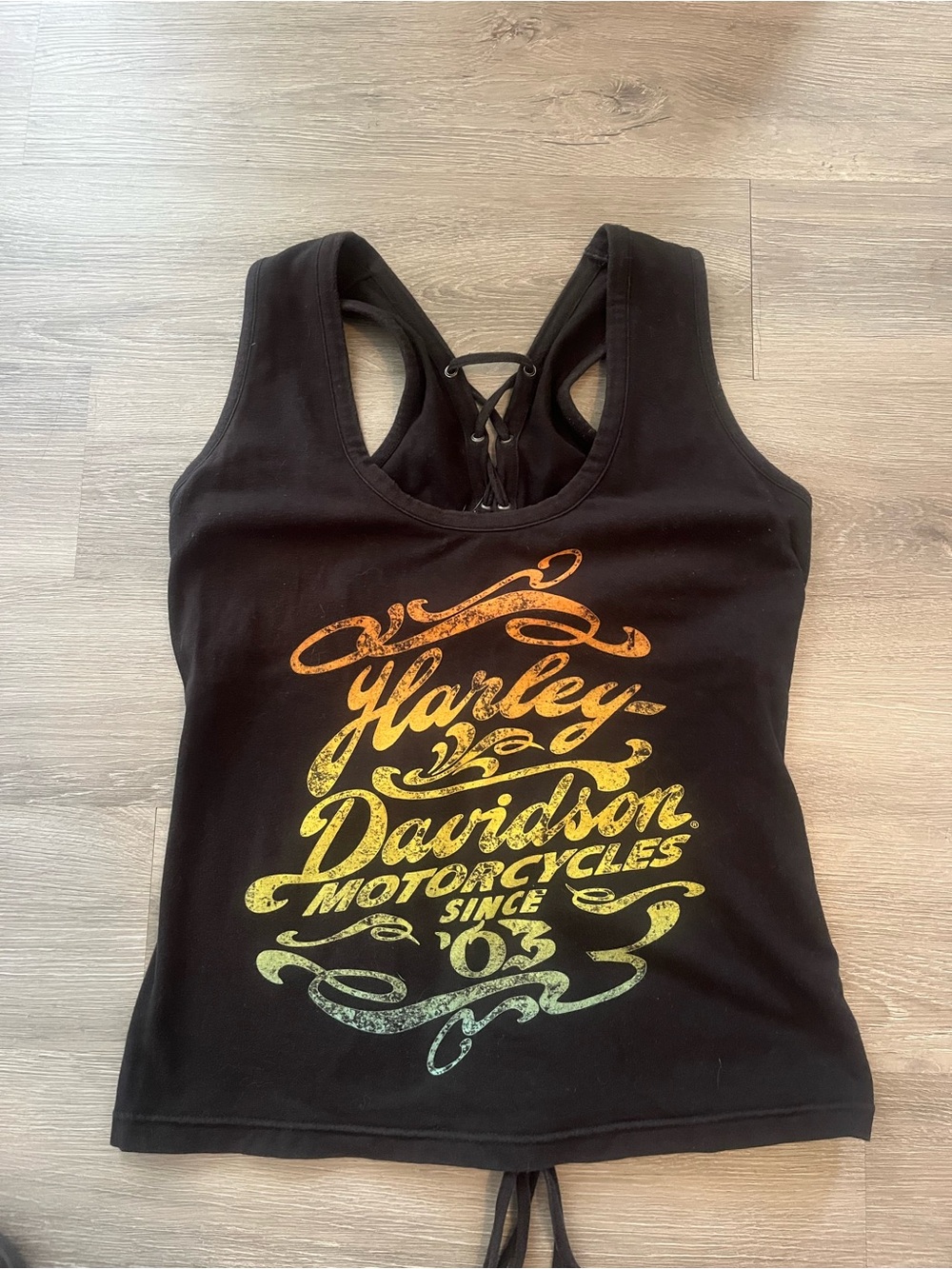 Harley-Davidson Black Racerback Tank with built in bra